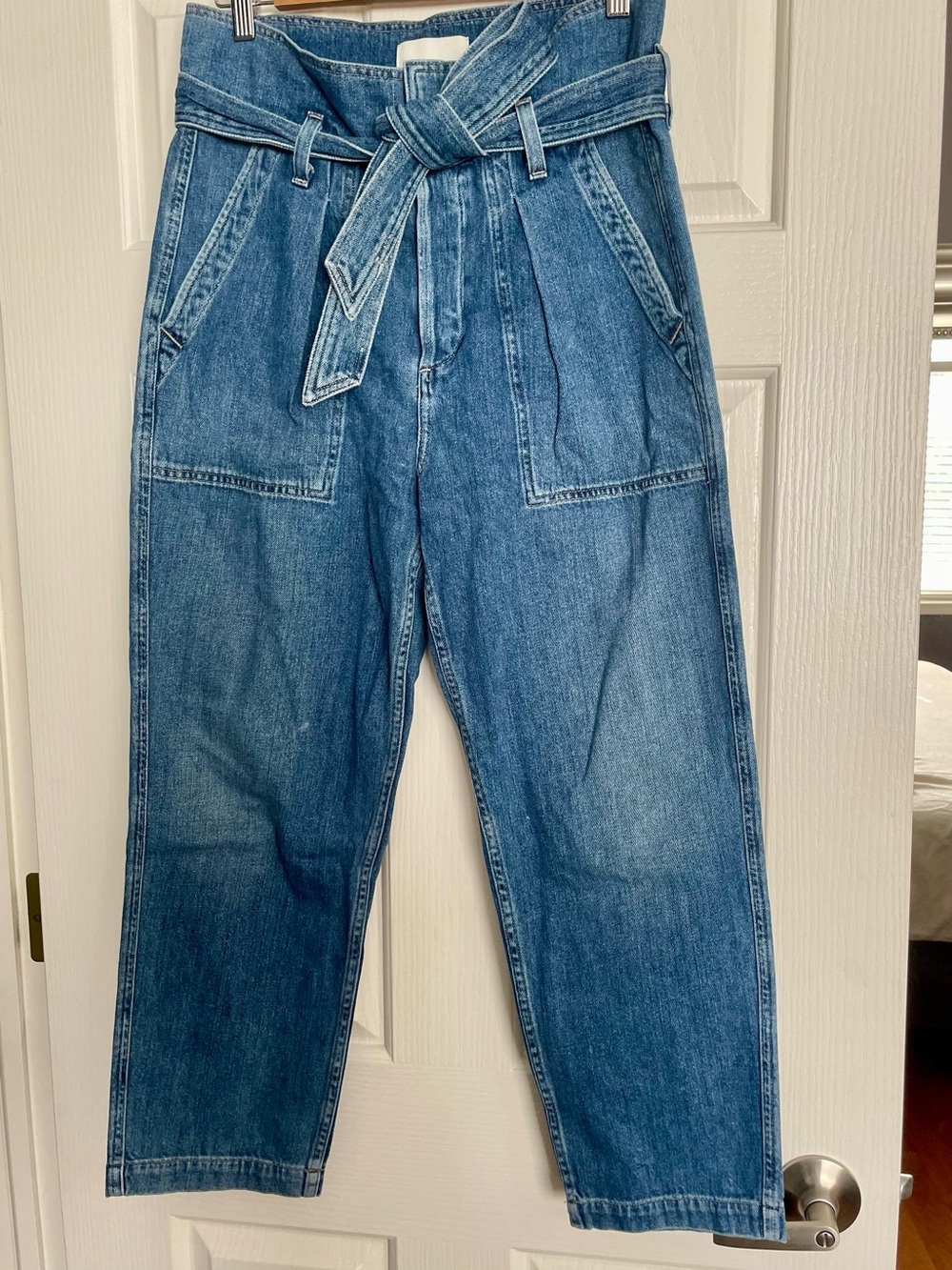 Citizens Of Humanity Noelle Blue Relaxed Tapered Women’s Jeans w/Self-Tie Belt